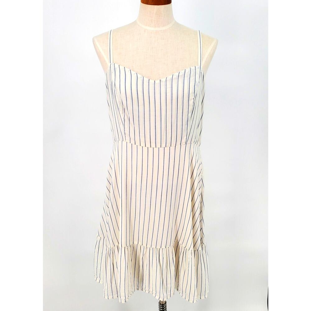 Old Navy White and Blue Striped Mini Dress